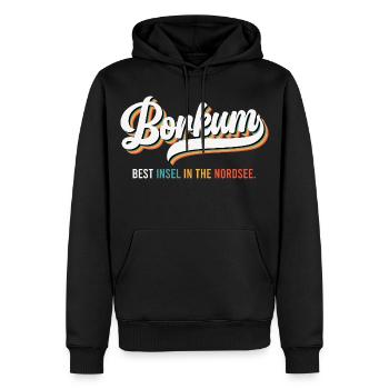 BORKUM BEST INSEL IN THE NORDSEE Lustiges - Männer Premium Bio Hoodie - Schwarz - Vorne - Nico (187cm)