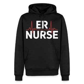 Clinic Hero ER-Nurse Logo - Sweat à capuche Premium bio Homme - noir - Devant - Nico (187cm)