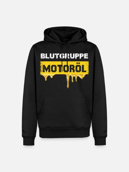 Blutgruppe Motoröl Grafik - Männer Premium Bio Hoodie - Schwarz