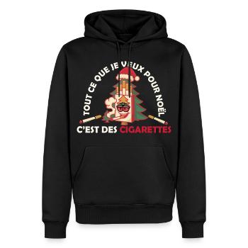 WEIHNACHTSZIGARETTENGESCHENK - Männer Premium Bio Hoodie - Schwarz - Vorne - Nico (187cm)