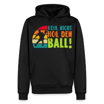 Jeu de padel NE HURLE PAS CHERCHER LE BALLON Drôle - Sweat à capuche Premium bio Homme - noir - Devant - Nico (187cm)