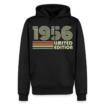 Cadeau d’anniversaire rétro vintage 1956 1956 - Sweat à capuche Premium bio Homme - noir - Devant - Nico (187cm)