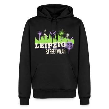 Leipzig Skyline Stadt Deutschland Graffiti Kunst - Männer Premium Bio Hoodie - Schwarz - Vorne - Nico (187cm)