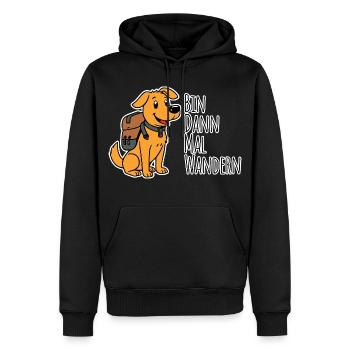 Dog Wanderer - Je randonne en montagne - Sweat à capuche Premium bio Homme - noir - Devant - Nico (187cm)