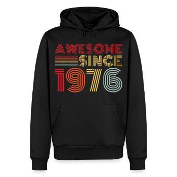 Vintage 1976 Retro 1976 Birthday Gift - Men’s Premium Organic Hoodie - black - Front - Nico (187cm)