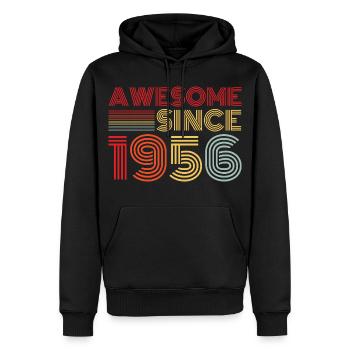 Vintage 1956 Retro 1956 Geburtstagsgeschenk - Männer Premium Bio Hoodie - Schwarz - Vorne - Nico (187cm)