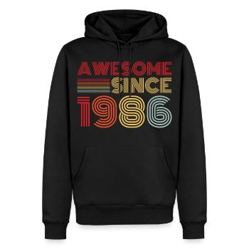 Vintage 1986 Rétro Cadeau D’anniversaire 1986 - Sweat à capuche Premium bio Homme - noir - Devant - Nico (187cm)