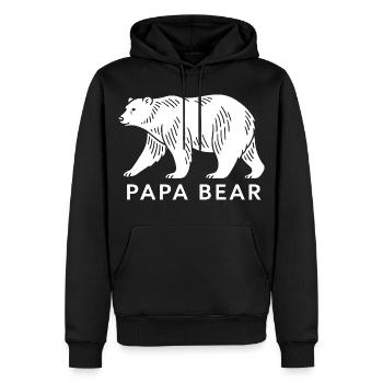 Papa Ours - Sweat à capuche Premium bio Homme - noir - Devant - Nico (187cm)