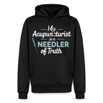 Diagnostische Kompetenz für lizenzierte TCM-Praktiker - Männer Premium Bio Hoodie - Schwarz - Vorne - Nico (187cm)