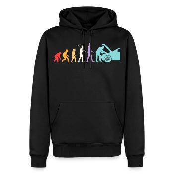 Evolution Mechaniker Humor Mechaniker Werkstatt - Männer Premium Bio Hoodie - Schwarz - Vorne - Nico (187cm)
