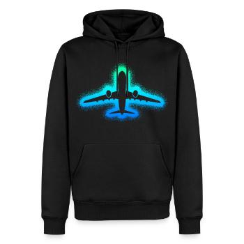 Flugzeug Flieger Kinder Jungen Herren Pilot - Männer Premium Bio Hoodie - Schwarz - Vorne - Nico (187cm)