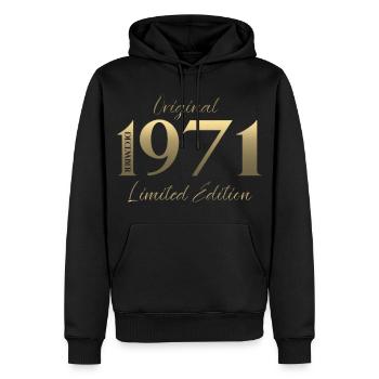 54e anniversaire Original décembre Né en 1971 - Sweat à capuche Premium bio Homme - noir - Devant - Nico (187cm)