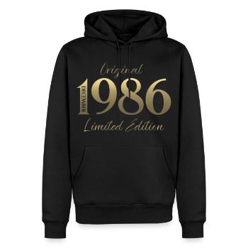 39e anniversaire Original décembre Né en 1986 - Sweat à capuche Premium bio Homme - noir - Devant - Nico (187cm)