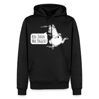 Schnell wie ein Lama! Ist ein Lama schnell? - Männer Premium Bio Hoodie - Schwarz - Vorne - Nico (187cm)