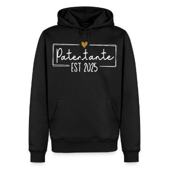 Meilleur cadeau marraine 2025 - Sweat à capuche Premium bio Homme - noir - Devant - Nico (187cm)