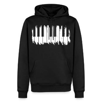 Claviers de piano grunge - Sweat à capuche Premium bio Homme - noir - Devant - Nico (187cm)
