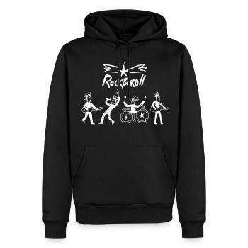 Sketch du groupe de rock & roll - Sweat à capuche Premium bio Homme - noir - Devant - Nico (187cm)
