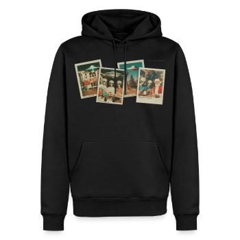 Noël 1947 - Sweat à capuche Premium bio Homme - noir - Devant - Nico (187cm)