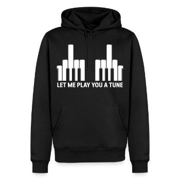Touches de piano Doigts du majeur - Sweat à capuche Premium bio Homme - noir - Devant - Nico (187cm)