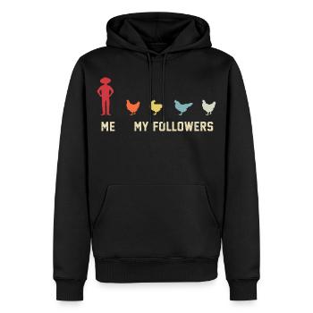 ich meine follower Hühner  - Männer Premium Bio Hoodie - Schwarz - Vorne - Nico (187cm)