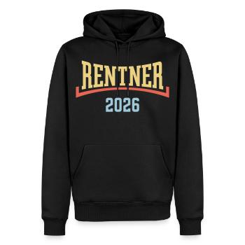 Retirees 2026 (Pension/Retirement/Concave/3C) - Men’s Premium Organic Hoodie - black - Front - Nico (187cm)