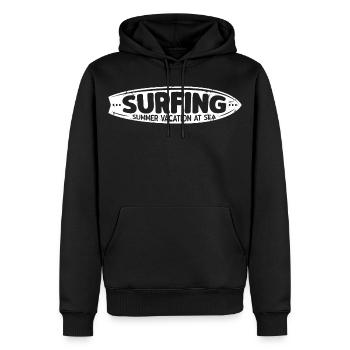 Surfing Vacances d'Été à la Mer Style Vintage - Sweat à capuche Premium bio Homme - noir - Devant - Nico (187cm)