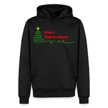 Frohe Weihnachten - Minimalistisch - Männer Premium Bio Hoodie - Schwarz - Vorne - Nico (187cm)