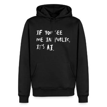 Si tu me vois en public, c’est AI - KI Sprüche - Sweat à capuche Premium bio Homme - noir - Devant - Nico (187cm)