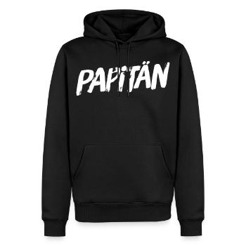 Papa Ancre Capitaine Fête des Pères Progéniture Naissance - Sweat à capuche Premium bio Homme - noir - Devant - Nico (187cm)