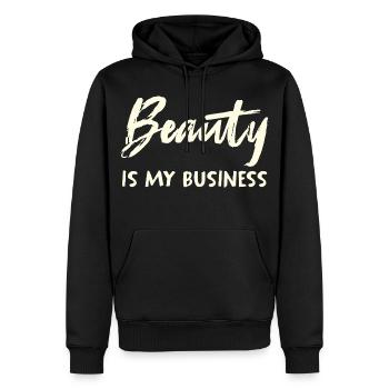 Beauty Is My Business - Männer Premium Bio Hoodie - Schwarz - Vorne - Nico (187cm)