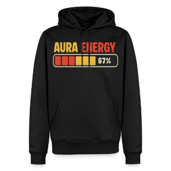 Aura Energy 67 Meme Funny Gen Alpha Six Seven 67 - Männer Premium Bio Hoodie - Schwarz - Vorne - Nico (187cm)