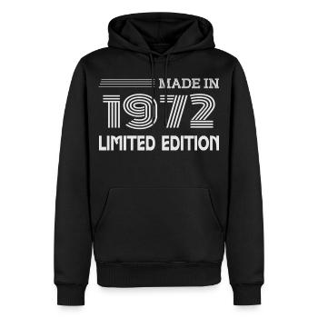 Original 1972 Vintage 1972 Rétro Anniversaire 1972 - Sweat à capuche Premium bio Homme - noir - Devant - Nico (187cm)