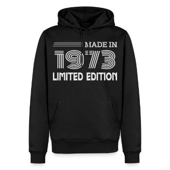 Original 1973 Vintage 1973 Rétro Anniversaire 1973 - Sweat à capuche Premium bio Homme - noir - Devant - Nico (187cm)