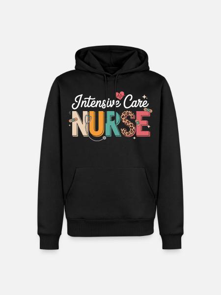 Intensive Care Nurse Farbenfroh - Männer Premium Bio Hoodie - Schwarz