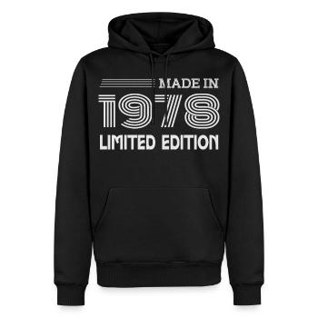 Original 1978 Vintage 1978 Rétro Anniversaire 1978 - Sweat à capuche Premium bio Homme - noir - Devant - Nico (187cm)