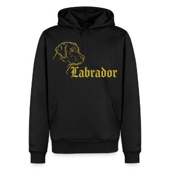 Labrador – Élégance intemporelle - Sweat à capuche Premium bio Homme - noir - Devant - Nico (187cm)