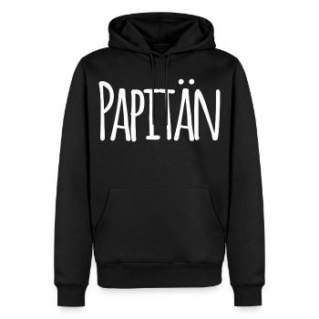 Papitän Funny Pun Capitaine Papa Ancre - Sweat à capuche Premium bio Homme - noir - Devant - Nico (187cm)