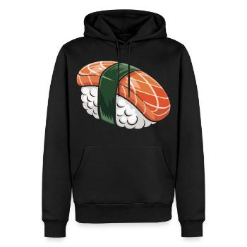 Nigiri Sushi mit Grüner Band - Männer Premium Bio Hoodie - Schwarz - Vorne - Nico (187cm)