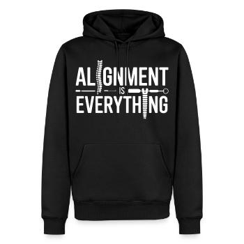 Spécialiste agréé DC en thérapie structurale - Sweat à capuche Premium bio Homme - noir - Devant - Nico (187cm)