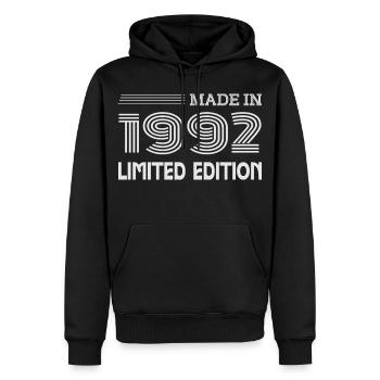 Original 1992 Vintage 1992 Retro Jubiläum 1992 - Männer Premium Bio Hoodie - Schwarz - Vorne - Nico (187cm)