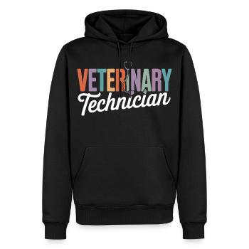 Tiermedizinischer Techniker Regenbogen-Logo - Männer Premium Bio Hoodie - Schwarz - Vorne - Nico (187cm)