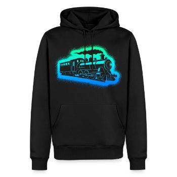Dampflok Modelleisenbahn Jungen Herren Eisenbahn - Männer Premium Bio Hoodie - Schwarz - Vorne - Nico (187cm)