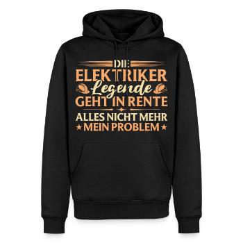 Adieu pensionnaire Légende de l’électricien à la retraite - Sweat à capuche Premium bio Homme - noir - Devant - Nico (187cm)