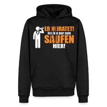 He's getting married! I'm only here to drink - Men’s Premium Organic Hoodie - black - Front - Nico (187cm)
