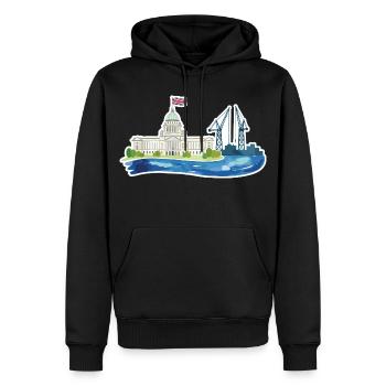 Belfast Skyline City Hall & Cranes UK - Männer Premium Bio Hoodie - Schwarz - Vorne - Nico (187cm)