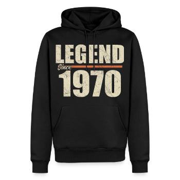 Geburtstag 1970 | Legende seit 1970 - Männer Premium Bio Hoodie - Schwarz - Vorne - Nico (187cm)