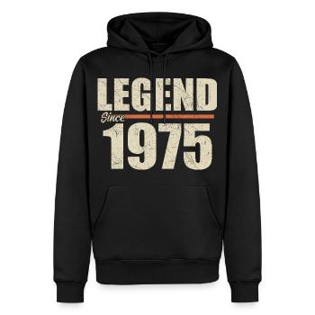 Anniversaire 1975 | Légende depuis 1975 - Sweat à capuche Premium bio Homme - noir - Devant - Nico (187cm)