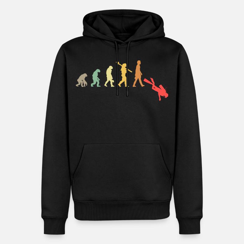 Evolution Tauchen Scuba Diver - Männer Premium Bio Hoodie - Schwarz
