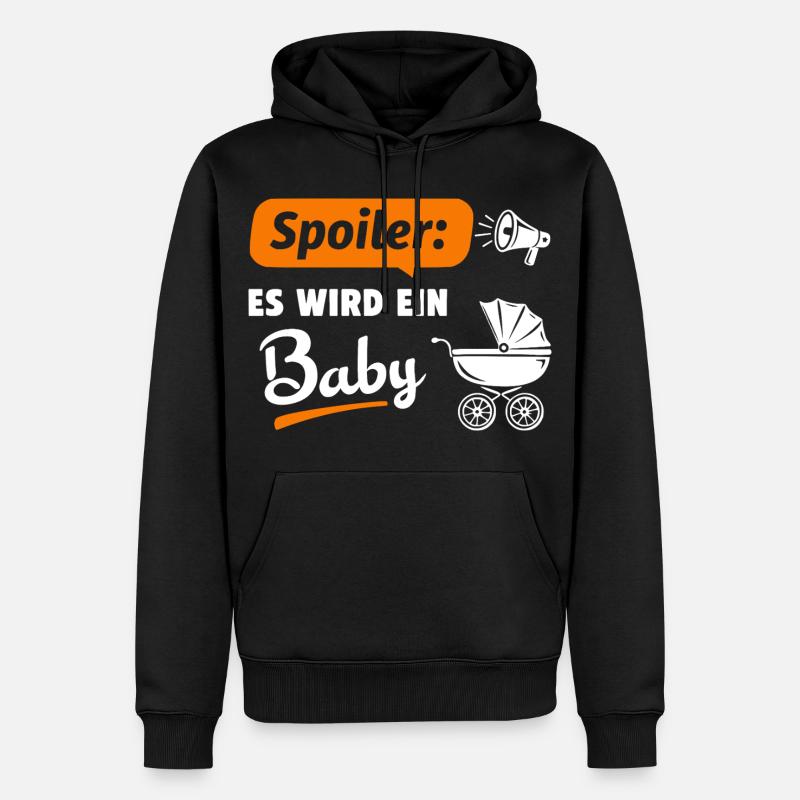 Spoiler : Ça va être un bébé - Sweat à capuche Premium bio Homme - noir