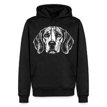 Design original Beagle race de chien - Sweat à capuche Premium bio Homme - noir - Devant - Nico (187cm)